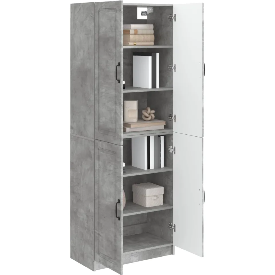 vidaXL Kastenset 2 st Betongrijs 66 x 34,5 x 87 cm Bewerkt hout