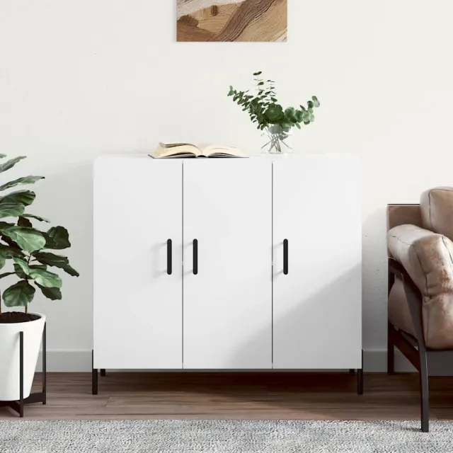 vidaXL Dressoir 90x34x80 cm bewerkt hout wit, foto 2