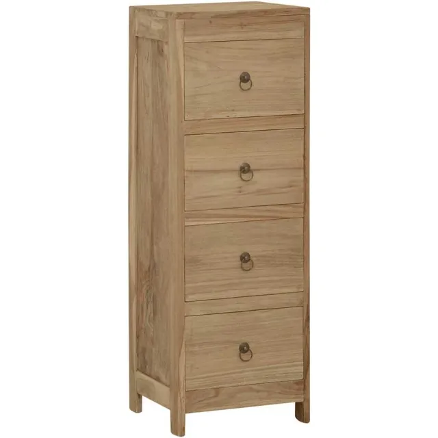 vidaXL Ladekast 30x30x90 cm massief teakhout Bruin
