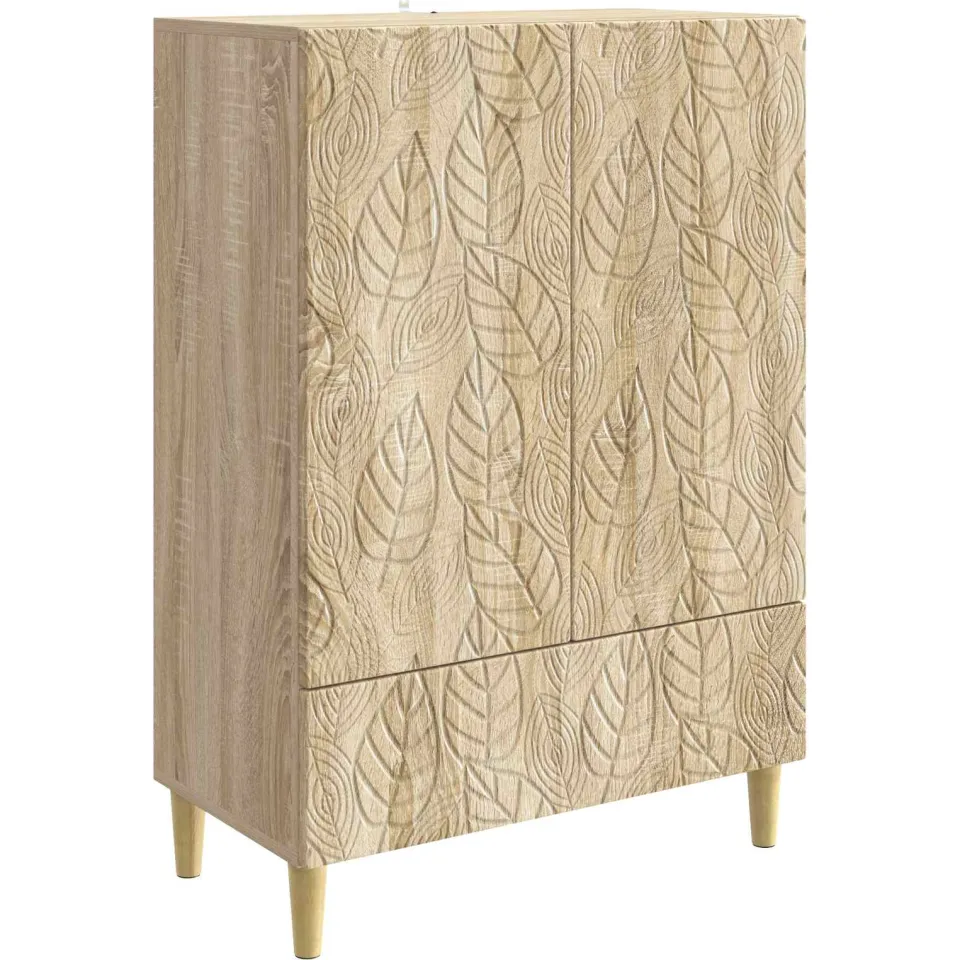 vidaXL Dressoir Sonoma Eiken 66 x 34,5 x 95 cm Bewerkt hout Bruin