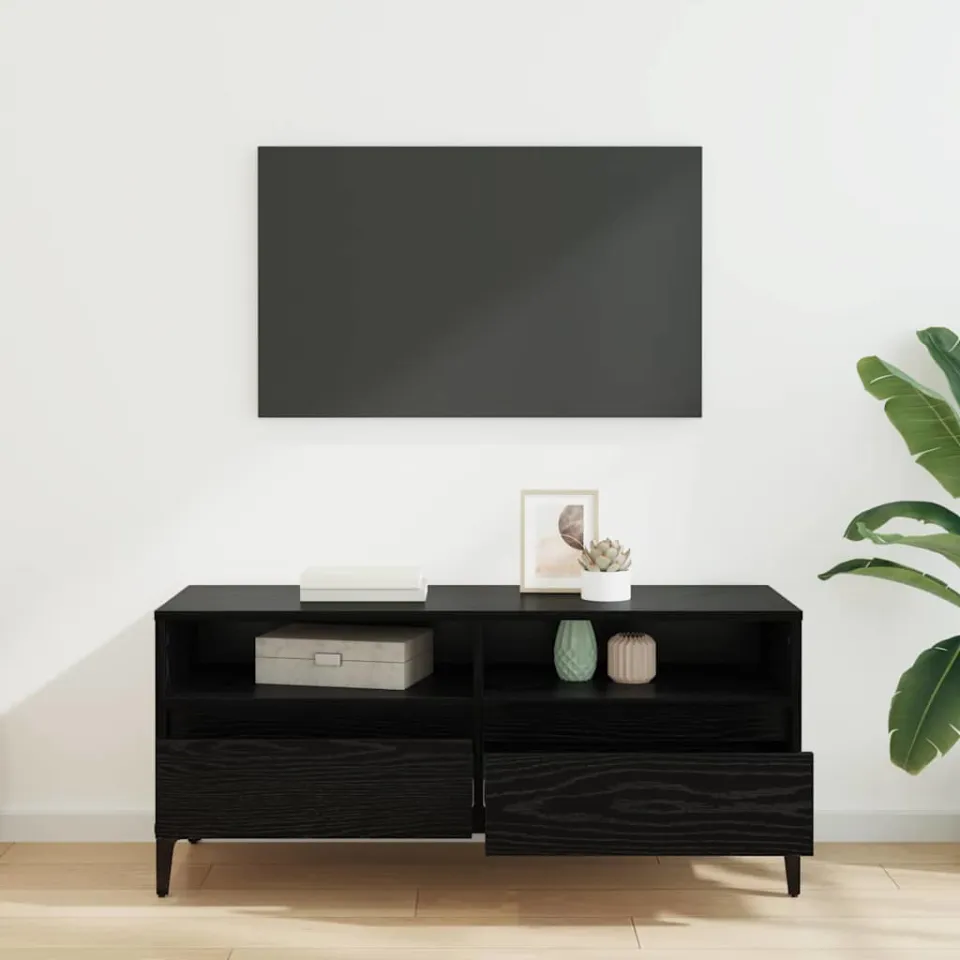 vidaXL TV-kast met lade Zwart Eiken 100 x 34,5 x 44,5 cm, foto 4