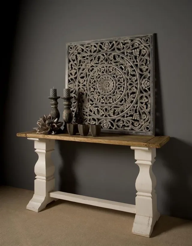 Tower Living Sidetable Amanda - Rechthoek Wit Hout - 145x40x78cm