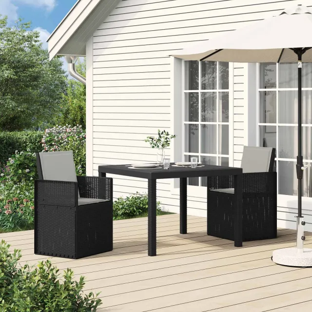 vidaXL Tuin eettafelset 3 st Anthraciet en Lichtgrijs PP