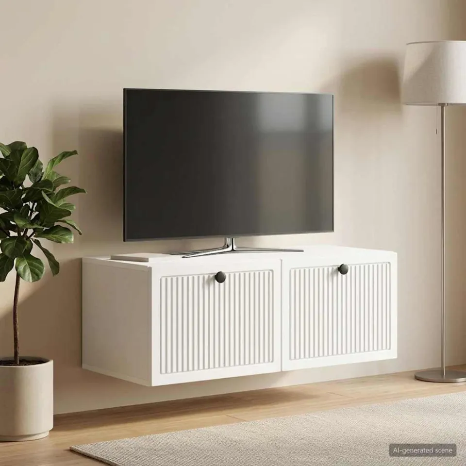 vidaXL Wandbeugel TV-kast Wit 78,5 x 41 x 30 cm Bewerkt hout, foto 4