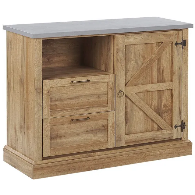 Beliani TORONTO - Sideboard - Lichte houtkleur - Vezelplaat Bruin
