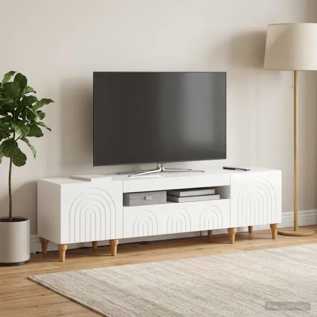 vidaXL LED tv-meubel ALKMAAR 153 x 35 x 43 cm Hoogglans Wit, foto 2