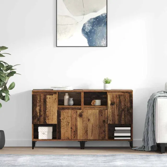 vidaXL Dressoirs 2 st Oud Hout 60 x 35 x 70 cm Bewerkt hout Bruin