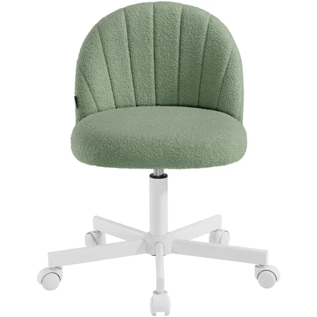Songmics Make-upstoel - Bureaustoel - Teddyfleece oppervlak - Groen