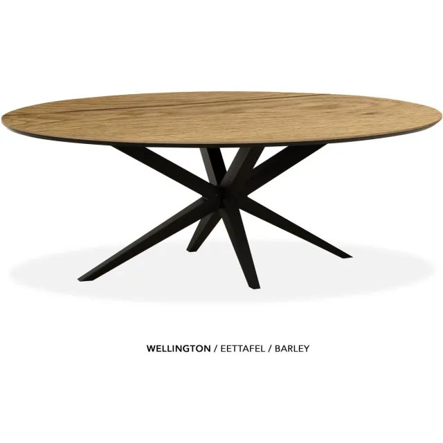 Maxfurn Ovale eettafel 220x120cm met verjongde rand | Zeer krasvast | Kleur: Barley