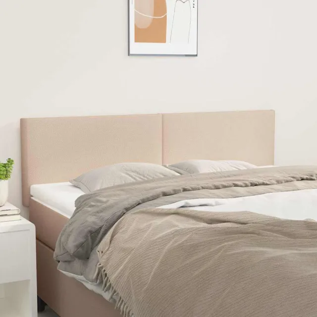 vidaXL Hoofdborden 144x5x78/88 cm kunstleer cappuccinokleurig Bruin