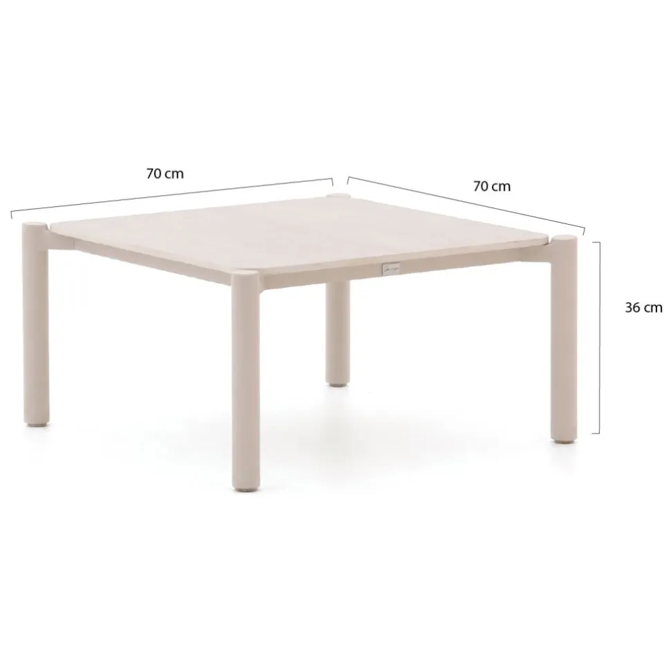 Bellagio tuinmeubelen Bellagio Panaro lounge tuintafel 70x70x36cm taupe, foto 3
