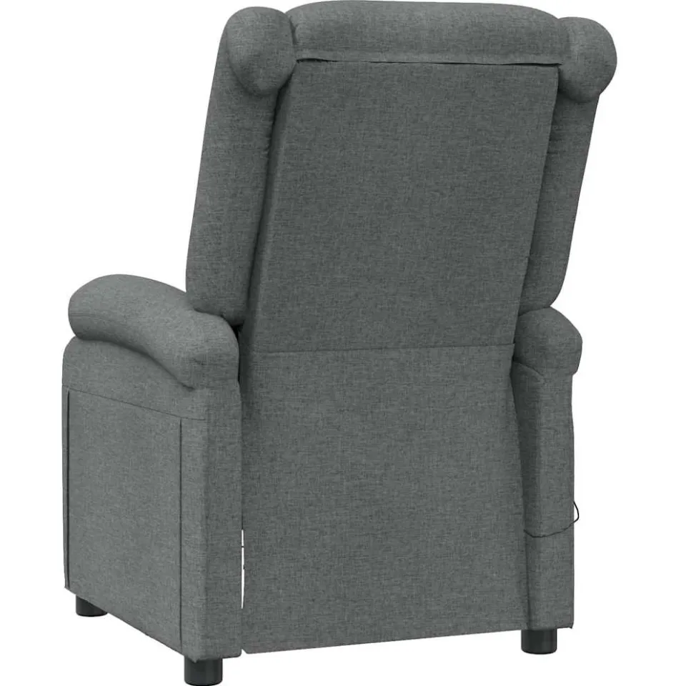 vidaXL Massagestoel stof donkergrijs grijs, foto 4