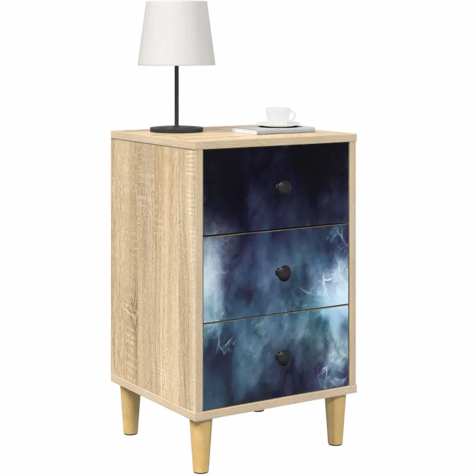 vidaXL Nachtkastje RAALTE Sonoma Eiken 36 x 33 x 60 cm Bewerkt hout, foto 3