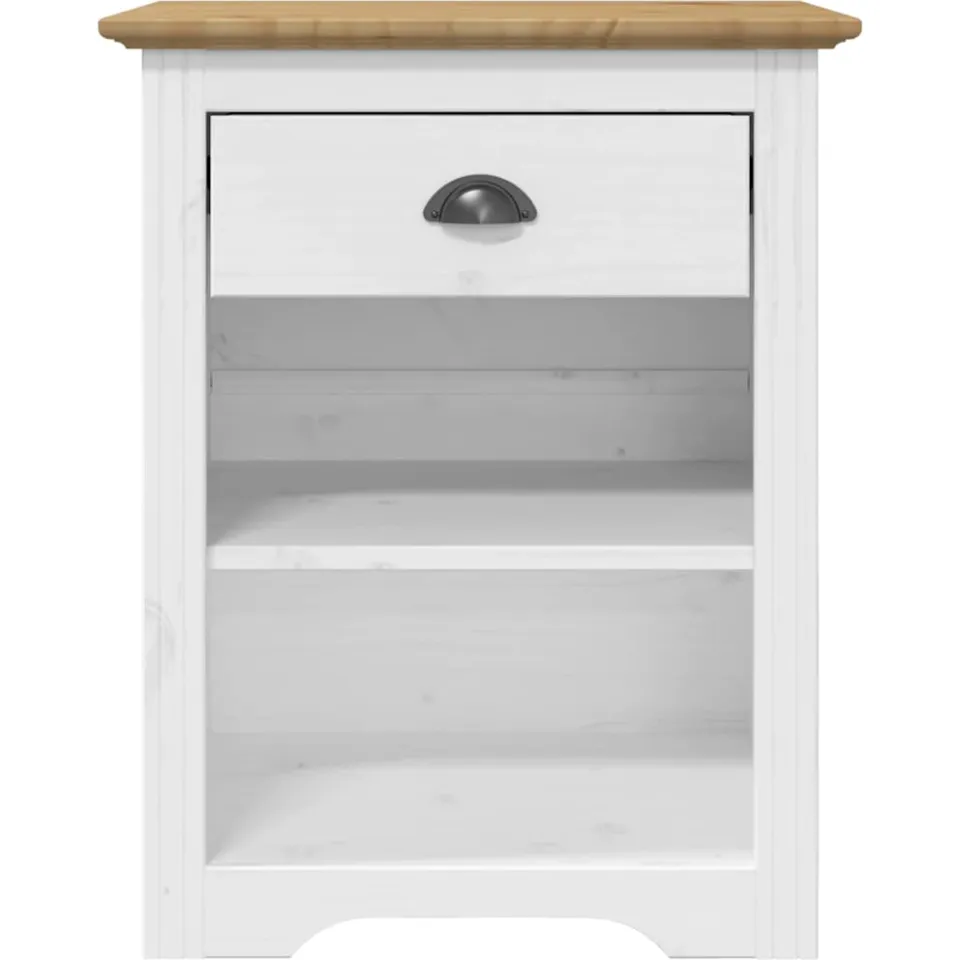 vidaXL Nachtkastje BODO 53x38,5x67 cm massief grenenhout bruin