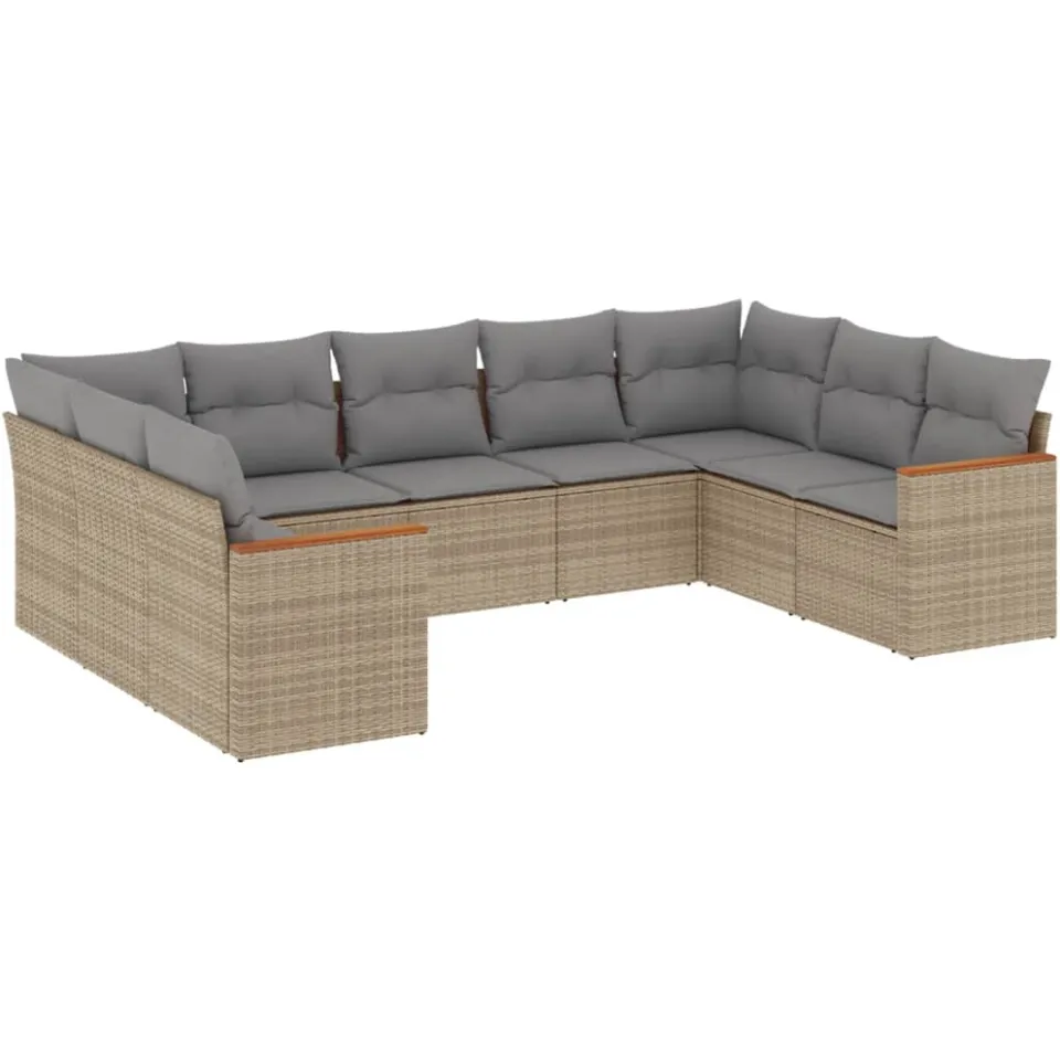 vidaXL Patio Sofa Set 9-zits Gemengd beige, foto 3