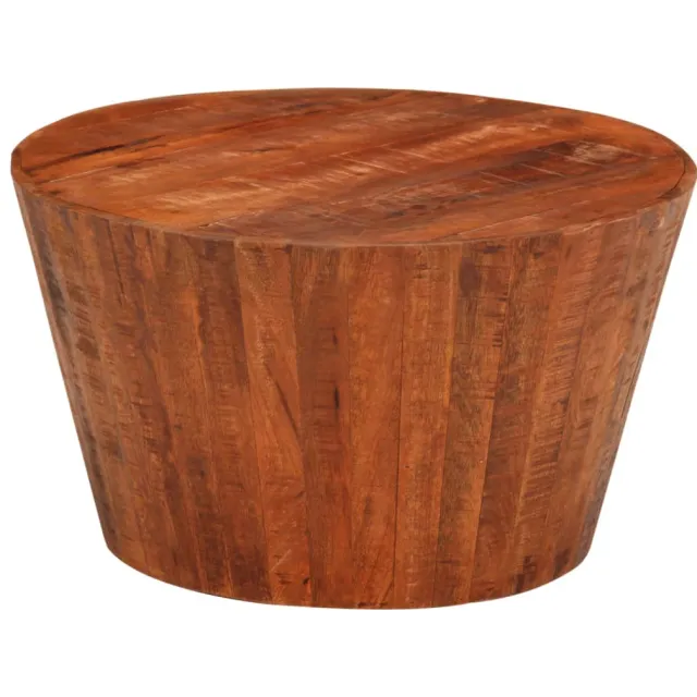 vidaXL Salontafel Ø52x30 cm massief ruw mangohout Bruin