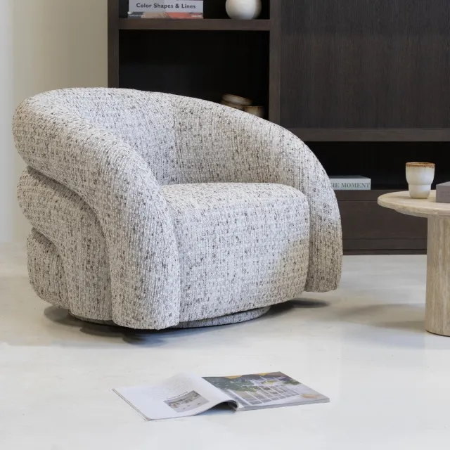 DÉJA Living Draaifauteuil Bodø - Beige Stof - 94x83x70cm