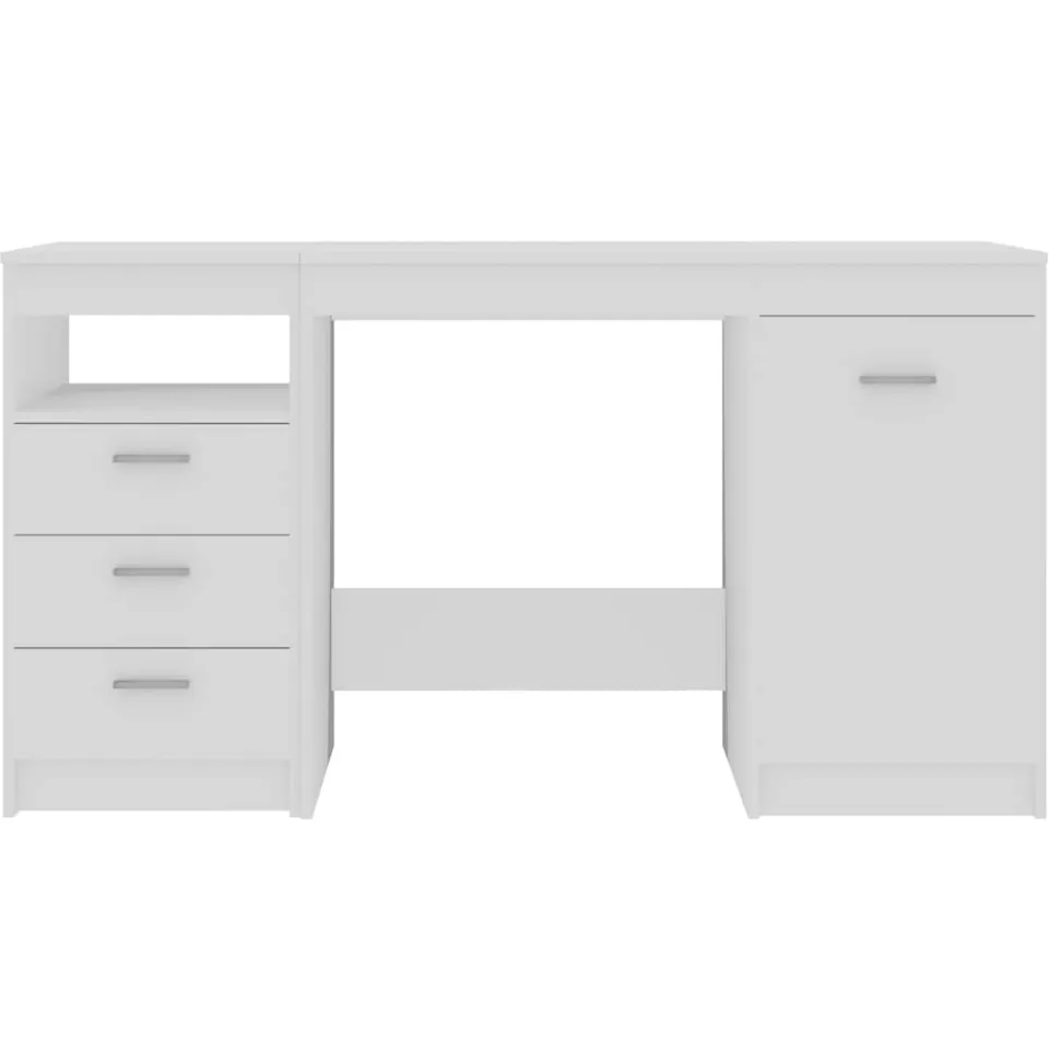 vidaXL Bureau 140x50x76 cm bewerkt hout wit, foto 3
