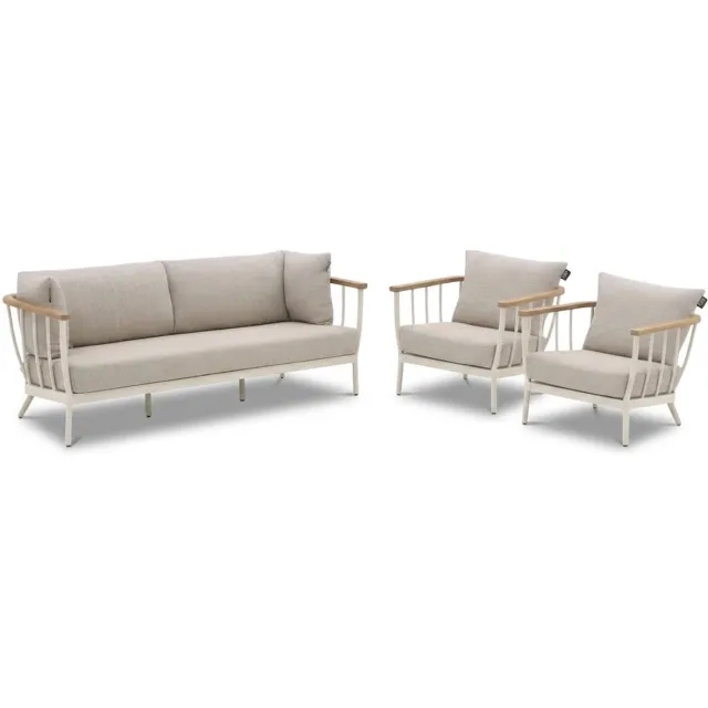 Apple Bee Condor Loungeset 3-delig Nr. 2 | Oyster | 3-zits Bank + 2 Loungestoelen | Zonder Tafel