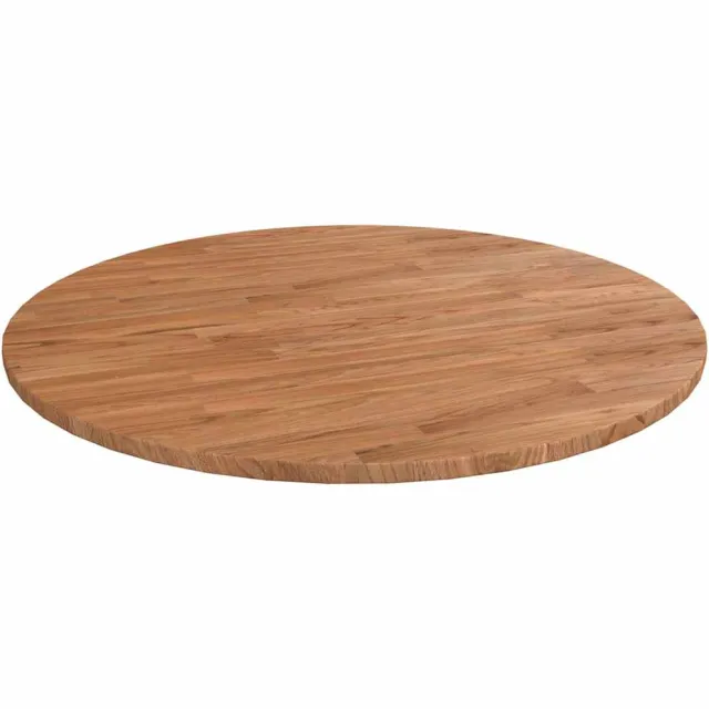 vidaXL Tafelblad rond Ø90x1,5 cm bewerkt massief eikenhout lichtbruin
