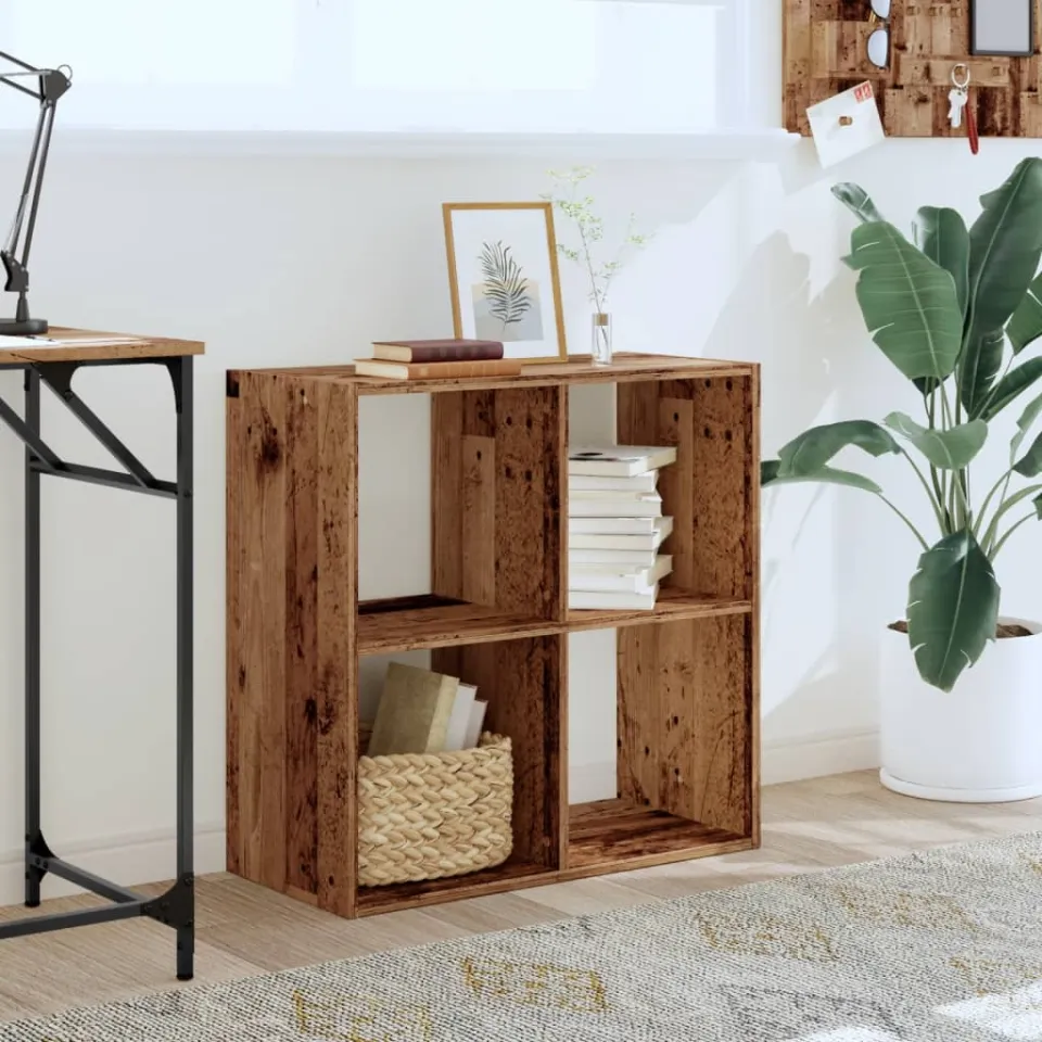vidaXL Boekenkast 68,5x32x68,5 cm bewerkt hout oud houtkleurig bruin, foto 2