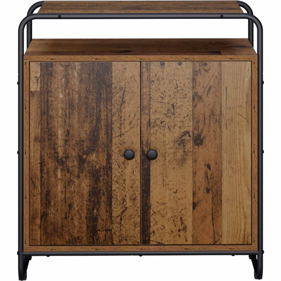 vidaXL Dressoir Oud hout 68 x 35 x 75 cm Bewerkt hout bruin, foto 4