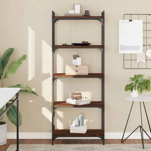 vidaXL Boekenkast 5-laags 60x30x154 cm bewerkt hout bruin eikenkleur, foto 2