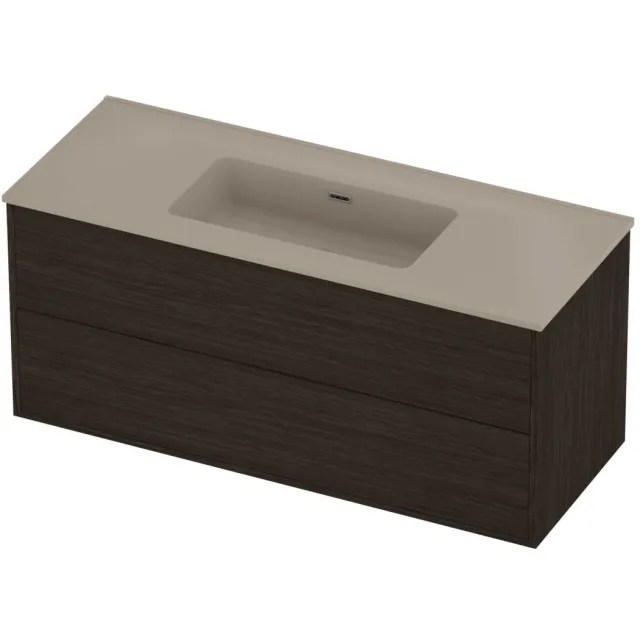 Proline Tribute Badmeubelset Porselein Elegant 2 Laden 120x46x54 cm Mat Crème Cotton Mokka Oak Eiken