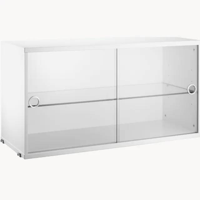 String Furniture Displaykast String System met draaideuren van glas Wit, Transparant