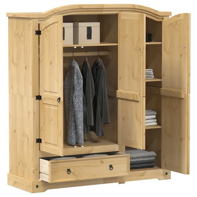 vidaXL Kledingkast Corona 151,5x52x170 cm massief grenenhout bruin, foto 2