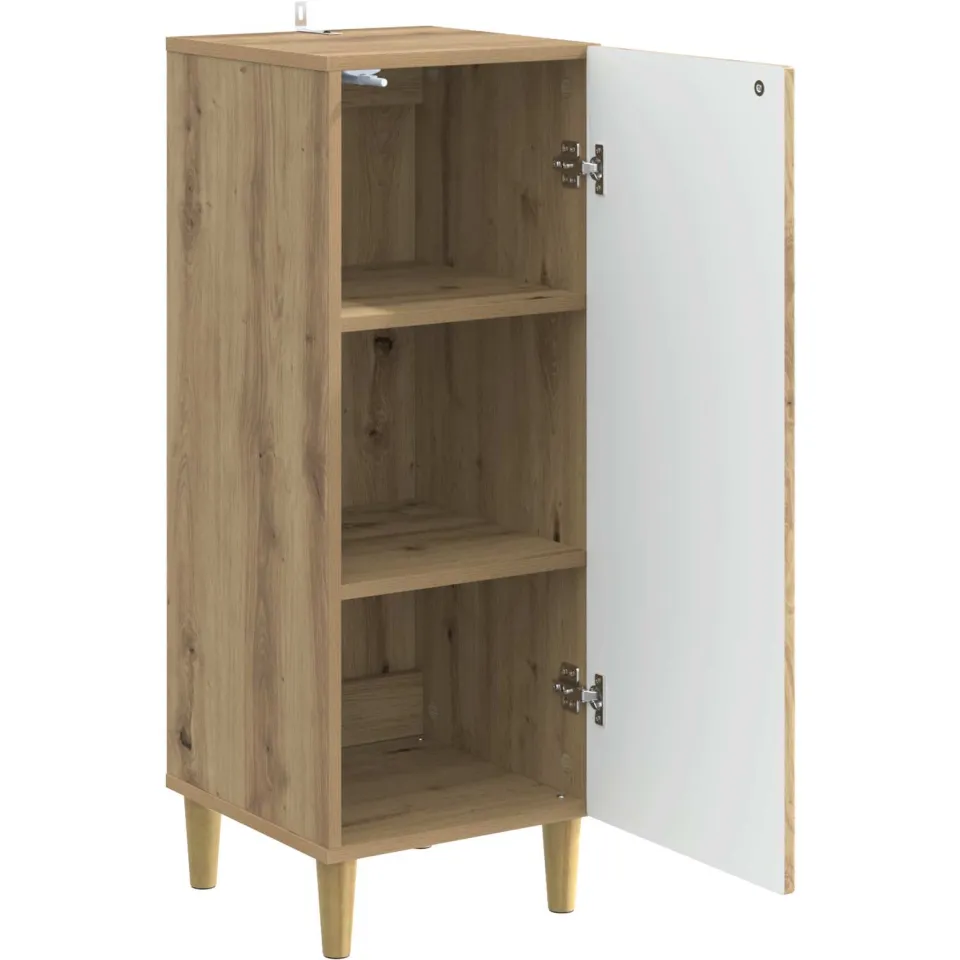 vidaXL Dressoir Artisanaal eiken 33 x 34,5 x 90 cm Bewerkt hout, foto 4
