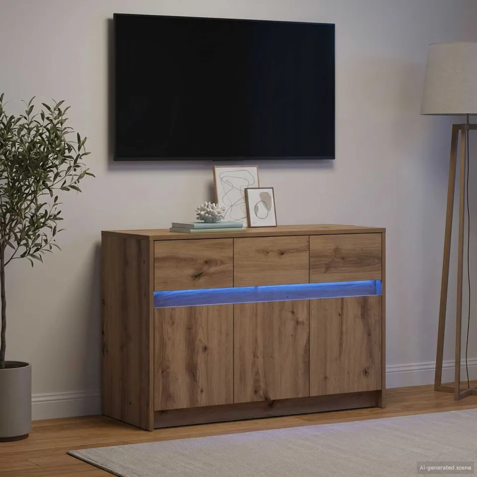 vidaXL TV-kast 91 x 34 x 61 cm Artisanaal eiken Bewerkt hout, foto 4