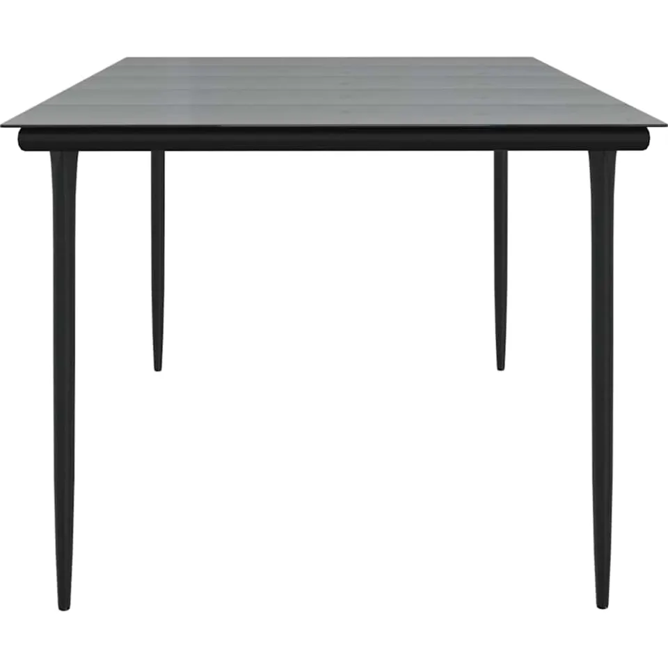 vidaXL Tuintafel 200x100x74cm staal en gehard glas zwart, foto 4