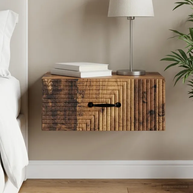 vidaXL Wandbeugel Bedkast Oud hout 49 x 34,5 x 20 cm Bewerkt hout bruin, foto 2