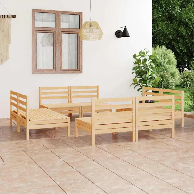vidaXL 8-delige Loungeset massief grenenhout bruin, foto 2