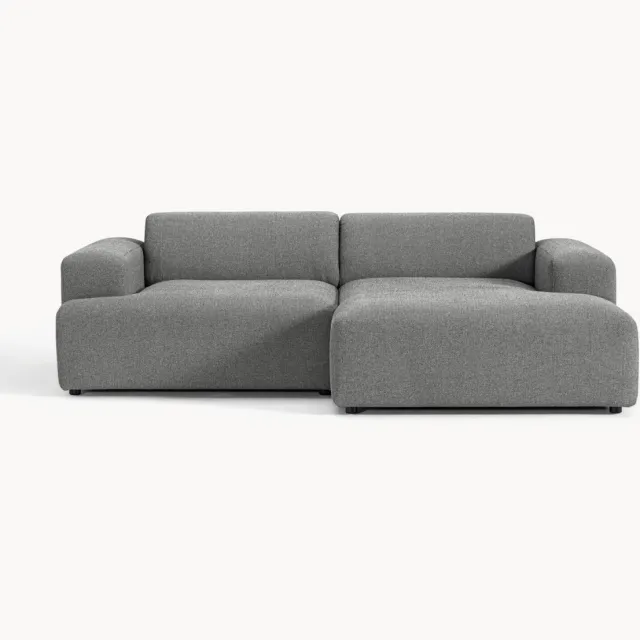 Westwing Collection Hoekbank Melva (3-zits) Grijs