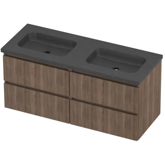 Proline Rollo Badmeubelset Hardsteen Elegant 4 Laden 120x46x54 cm Blue Stone Terra Oak Eiken