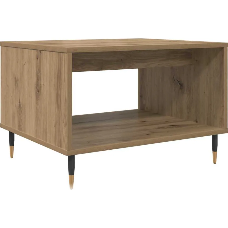 vidaXL Salontafel artisanaal eikenkleurig 60 x 50 x 40 cm Bewerkt hout, foto 3
