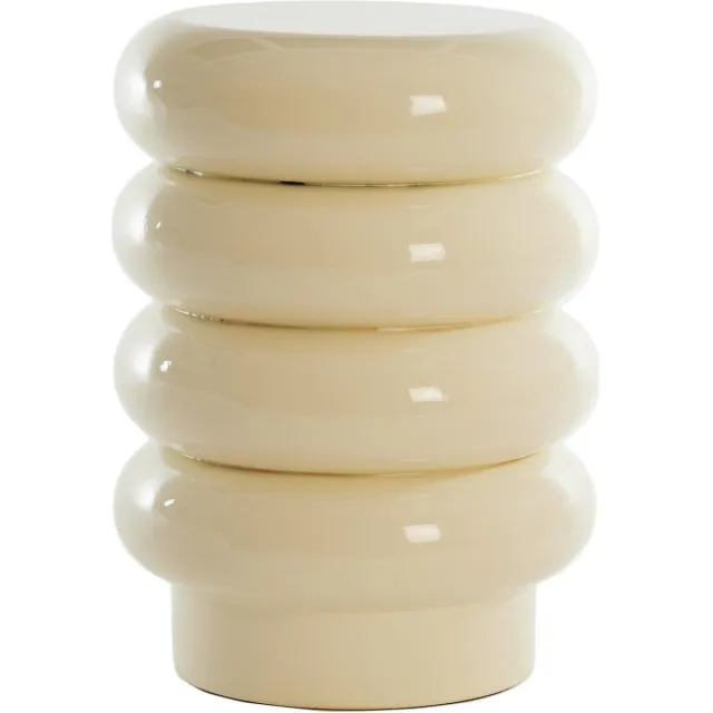 Light & Living Bijzettafel Mirogi - Crème - Ø30cm - Modern Wit