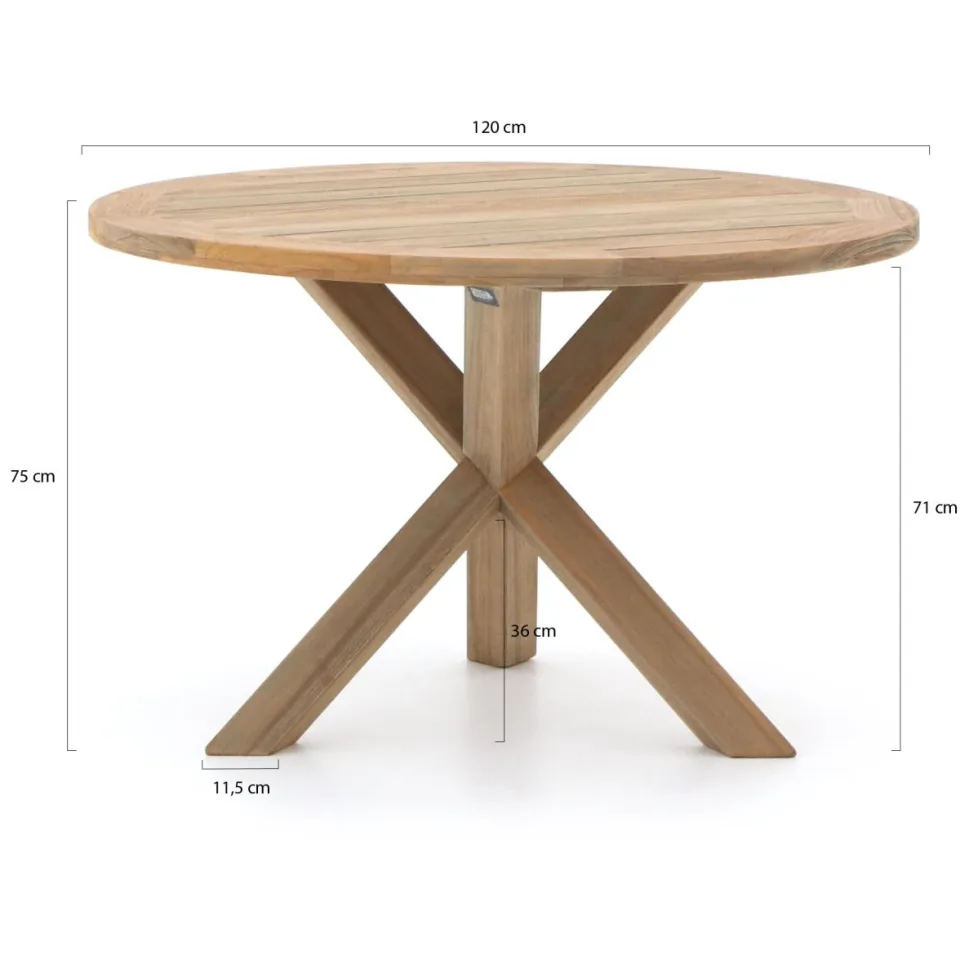 Intenso Furniture Intenso Tropea/ROUGH-Y ø120cm dining tuinset 5-delig, foto 4
