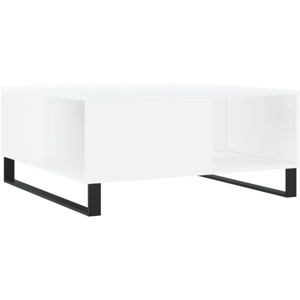 vidaXL Salontafel 80x80x36,5 cm bewerkt hout wit, foto 3