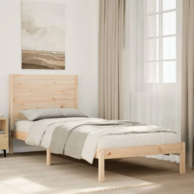 vidaXL Bedframe extra lang zonder matras massief hout 90x220 cm bruin