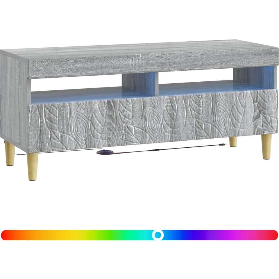 vidaXL LED tv-meubel Grijs Sonoma Bewerkt hout