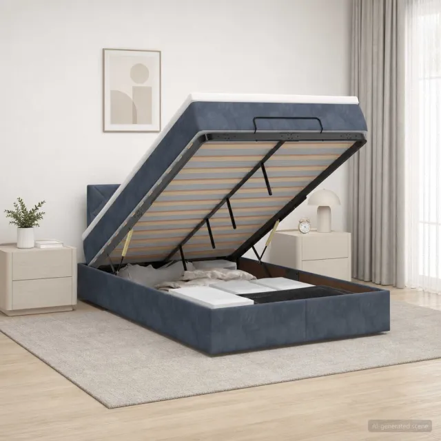vidaXL Ottoman bed met matras Donkergrijs 120 x 190 cm Fluweel