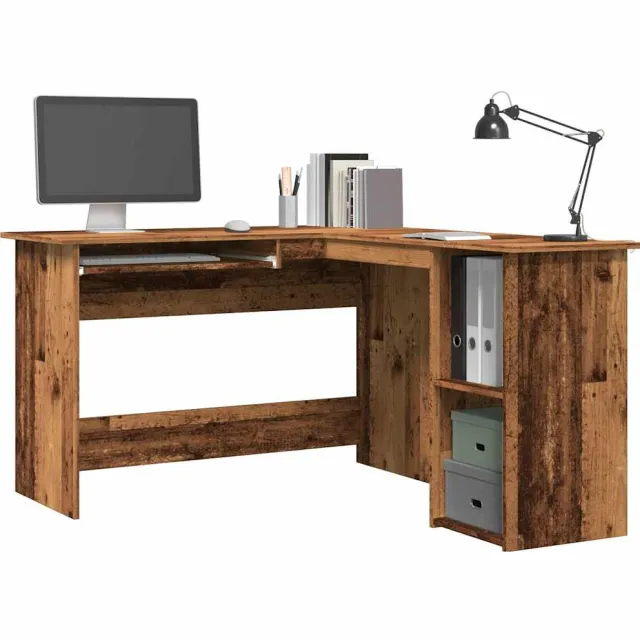 vidaXL Hoekbureau 120x140x75 cm bewerkt hout oud houtkleurig Bruin