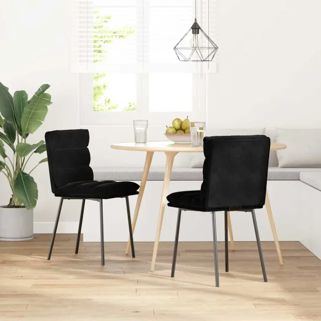 vidaXL Eetkamerstoelen 2 st fluweel zwart