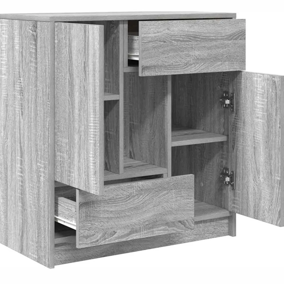vidaXL Dressoir met lades en deuren 70,5x34x74,5 cm grijs Sonoma, foto 4