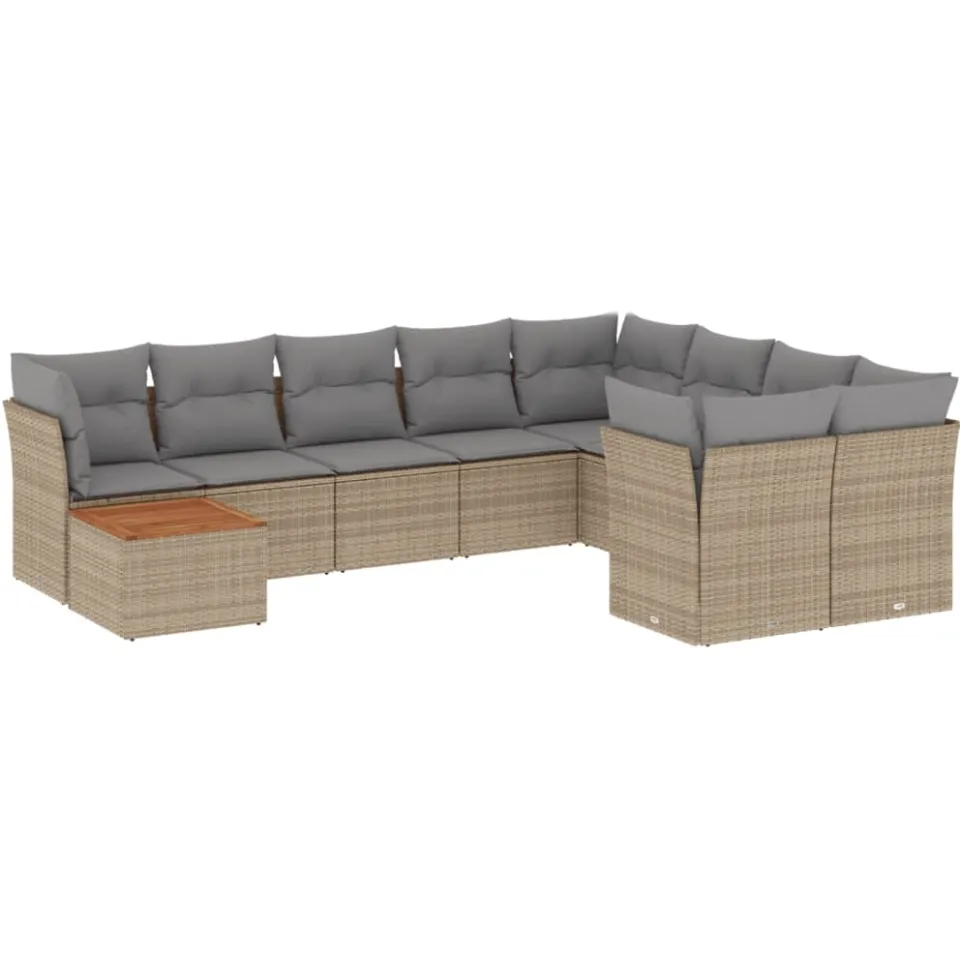 vidaXL Patio Sofa Set 9-zits Beige mix en grijs, foto 3