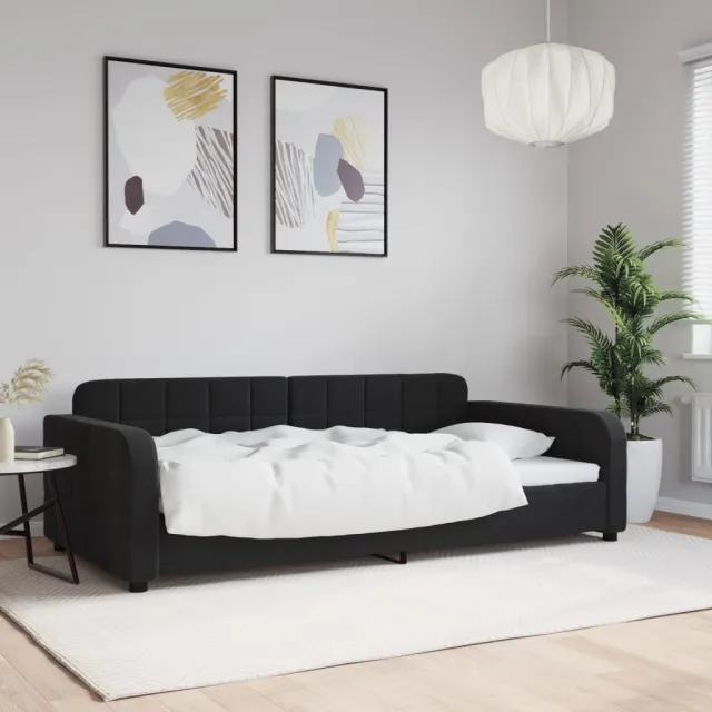 vidaXL Slaapbank 100x200 cm fluweel zwart