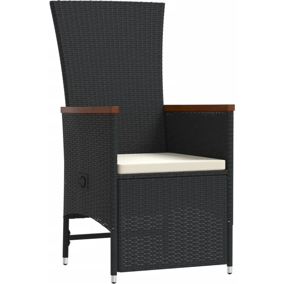 vidaXL 9-delige Tuinset poly rattan zwart, foto 4